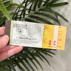 Disneyland 25th Anniversary Commemorative Ticket - Gray and Yellow